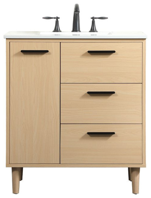 Elegant Decor Baldwin Bathroom Vanity Maple
