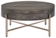Metal Frame Coffee Table, Dark Oak and Champagne Finish