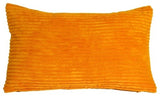 Pillow Decor - Wide Wale Corduroy 12 x 20 Throw Pillows, Light Orange