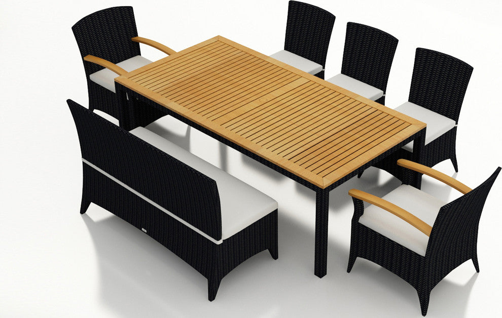 Arbor 7-Piece Bench Dining Set, Canvas Natural