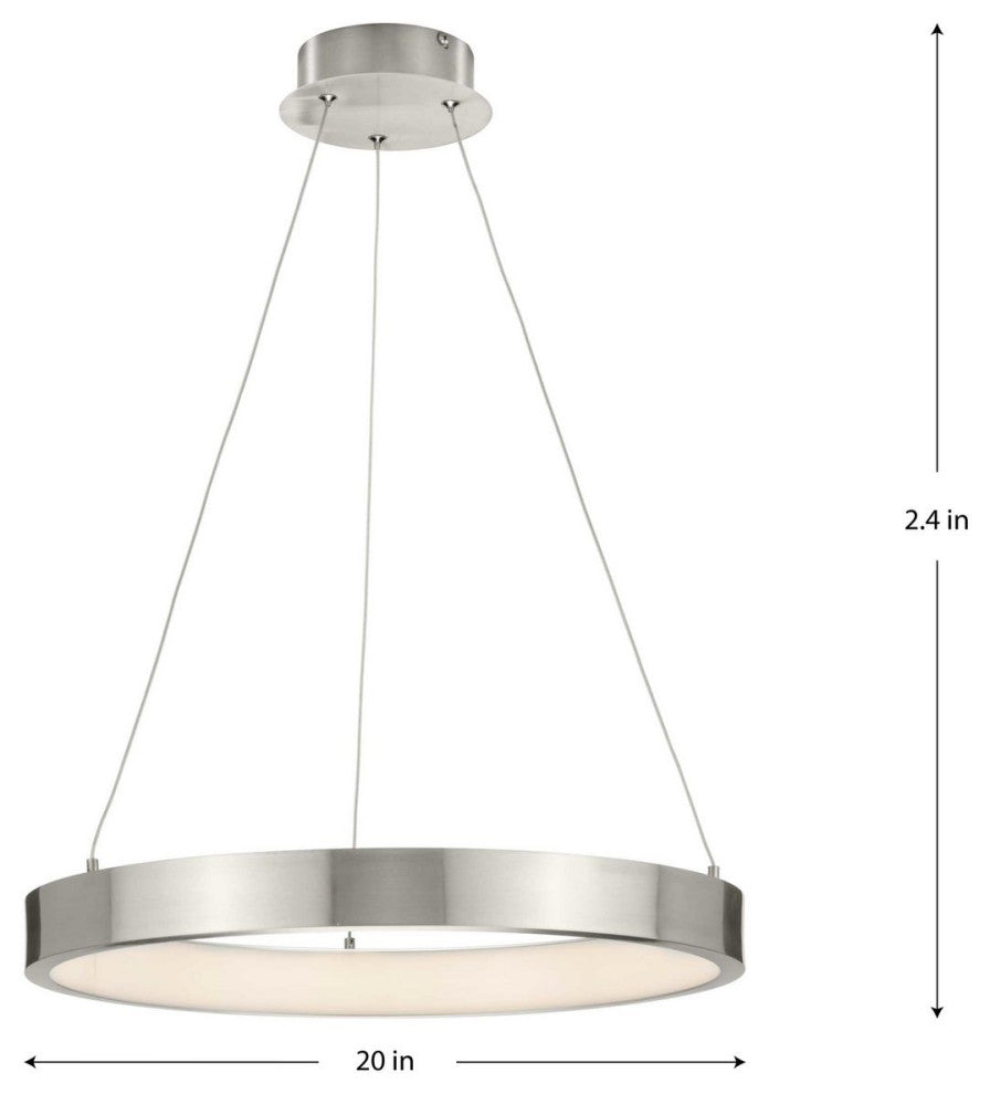 Inverse LED Collection Modern Brushed Nickel Pendant