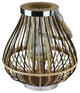 11" Rustic Chic Pear Shaped Rattan Candle Holder Lantern With Jute Handle