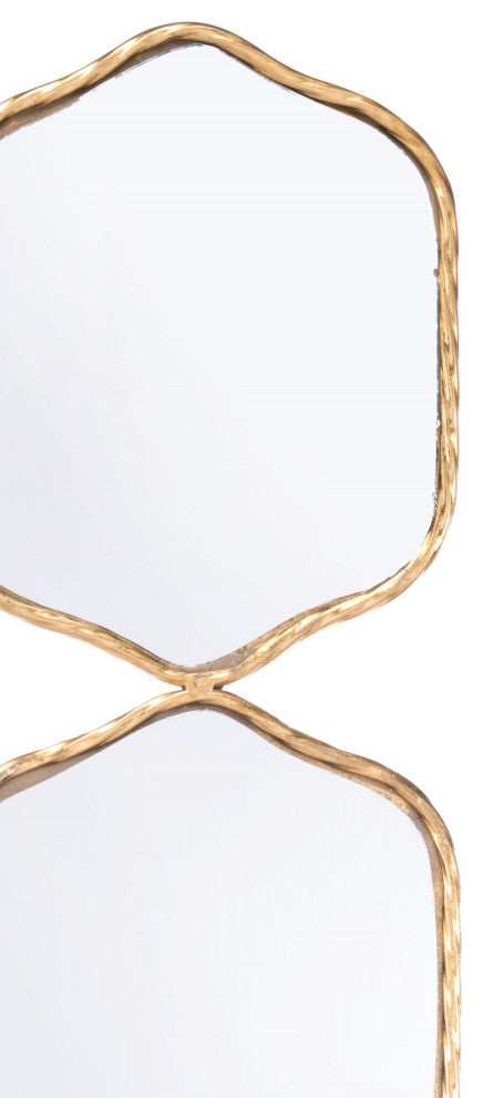 Frame Wall Mirror, Glass, Steel Metal, Gold, Bedroom Living