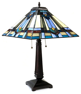 IRWIN Tiffany-style 2 Light Mission Table Lamp 16inches Shade