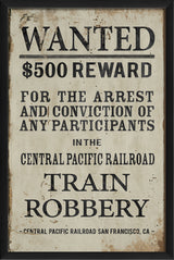 Wanted for Train Robbery Print