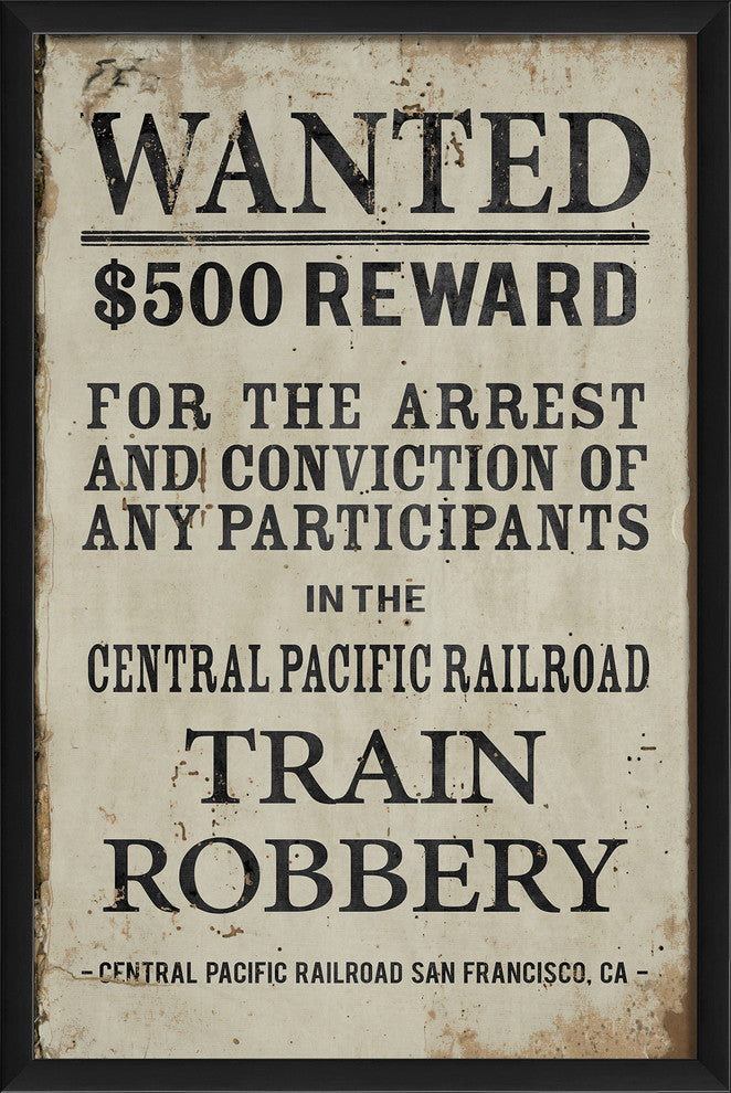 Wanted for Train Robbery Print