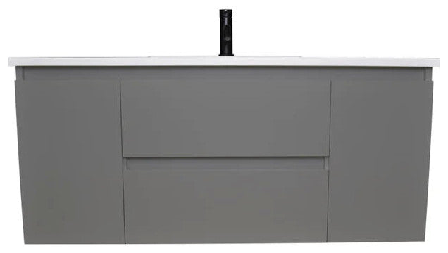 Salt 20Dx48" Floating Bathroom Vanity, Gray With Acrylic Top