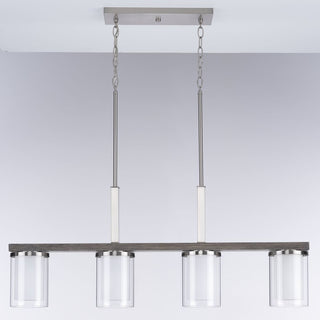 Mast Collection 4-Light Linear Chandelier, Brushed Nickel