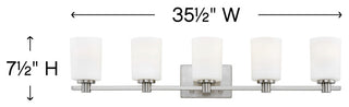 Hinkley Karlie Bathroom Vanity Light, Brushed Nickel, 5 Light