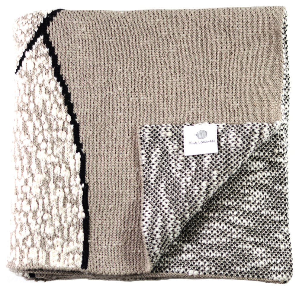 Teddy, Baby Blanket by Pink Lemonade, 100% Cotton, Black, White And Brown