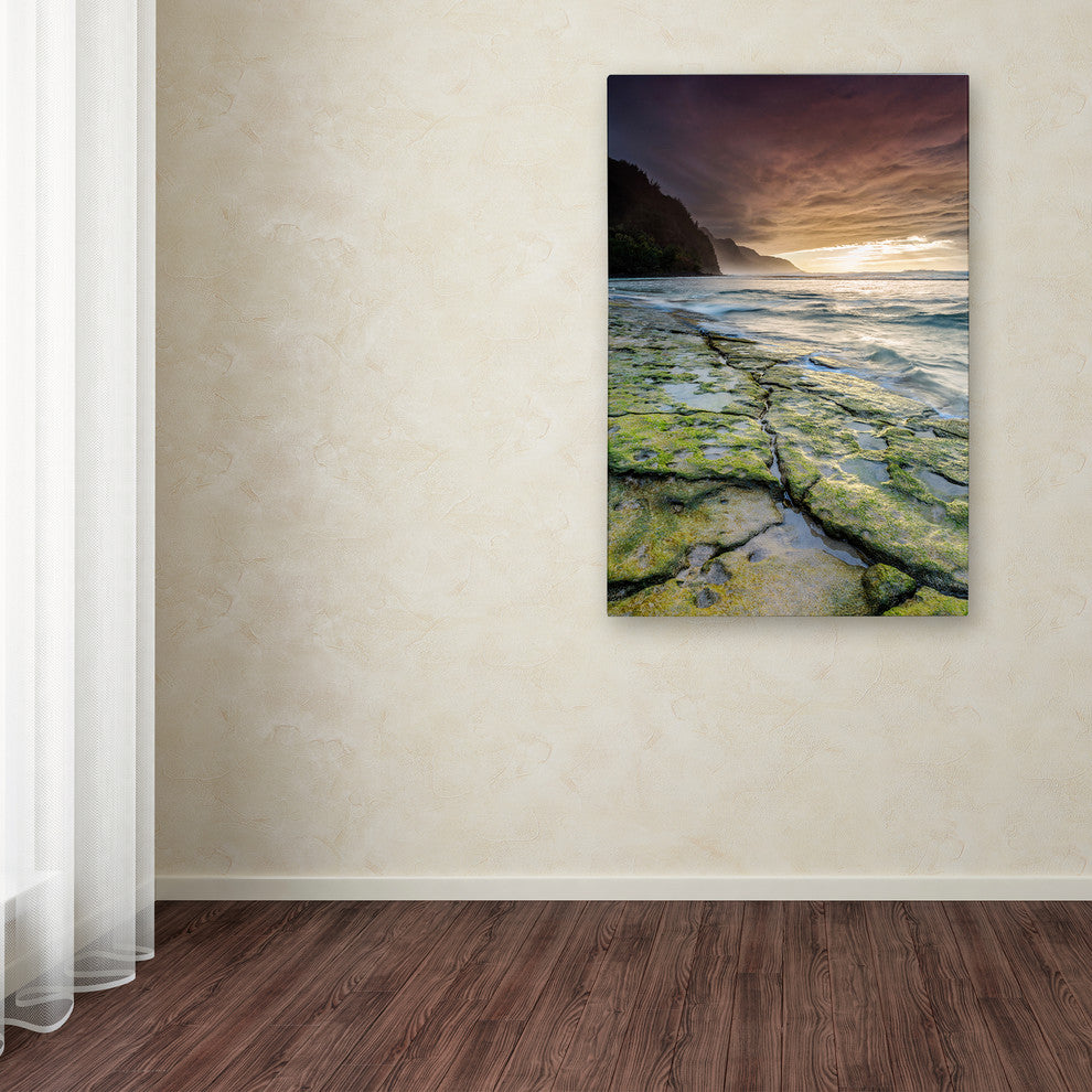 Pierre Leclerc 'Kee Beach Sunset' Canvas Art, 19x12