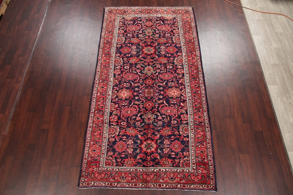 Consigned, Persian Nanaj Wool Hand-Knotted Oriental Area Rug, Blue, 10'3"X5'6"