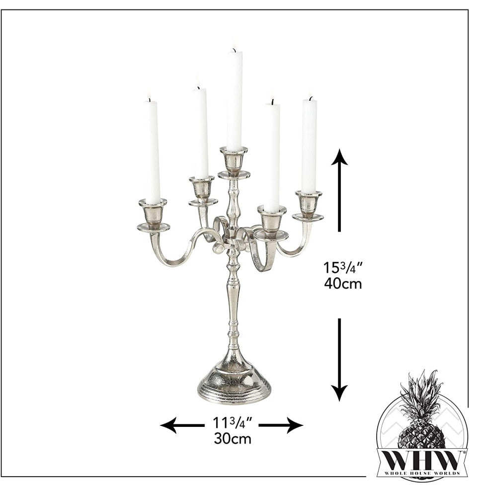 Hampton Metal Candelabra, 15.75 Inches