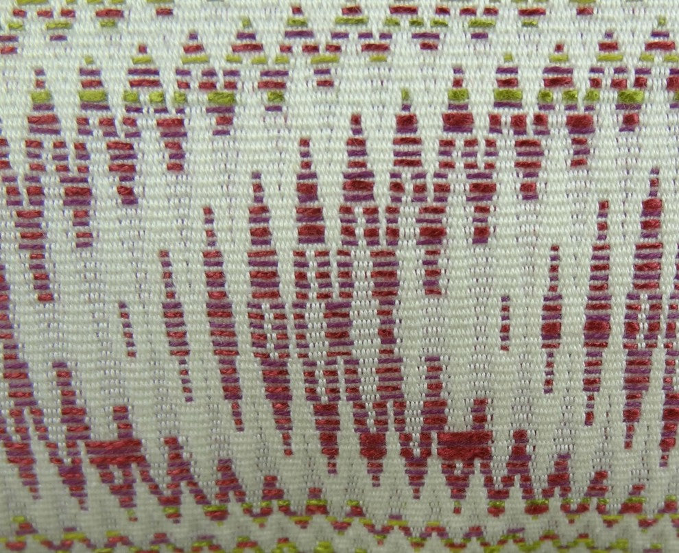 Sound Waves Beet Citrine Ivory Handmade Luxury Pillow, 20"x30" Queen