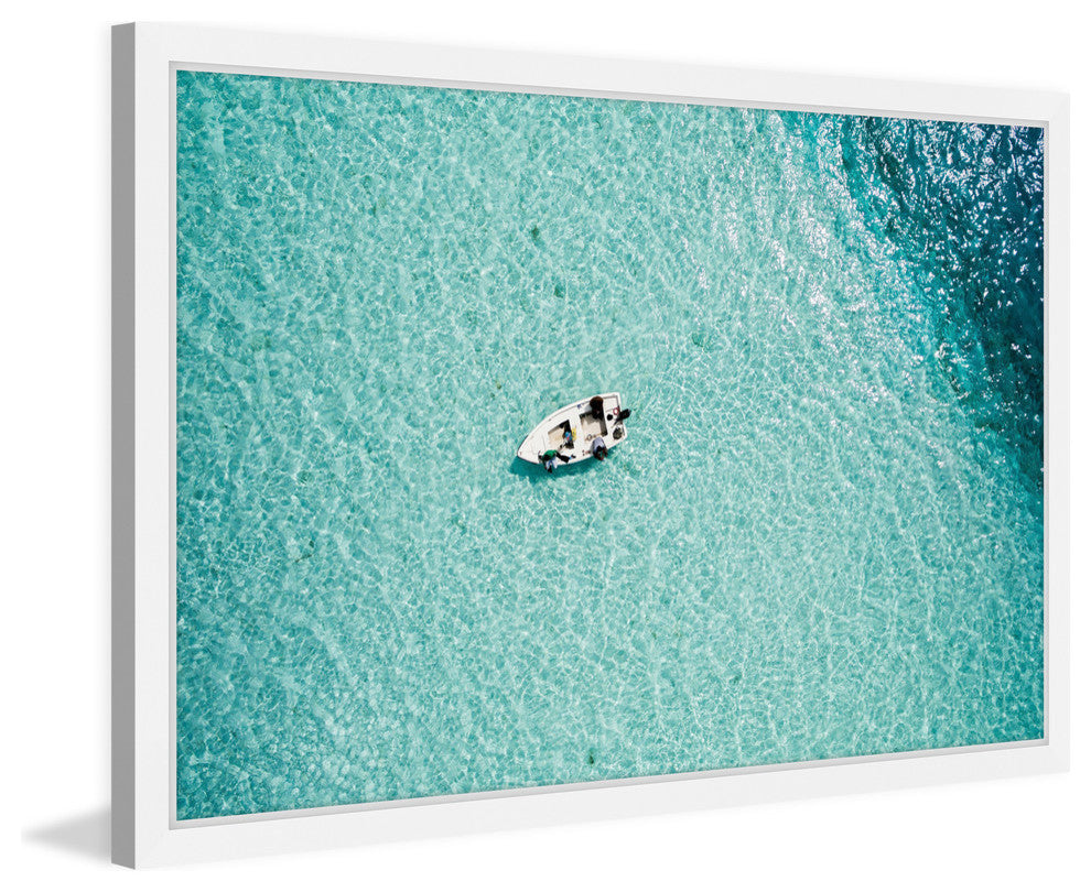 "Clear Blue Lake" Framed Painting Print, 30"x20"