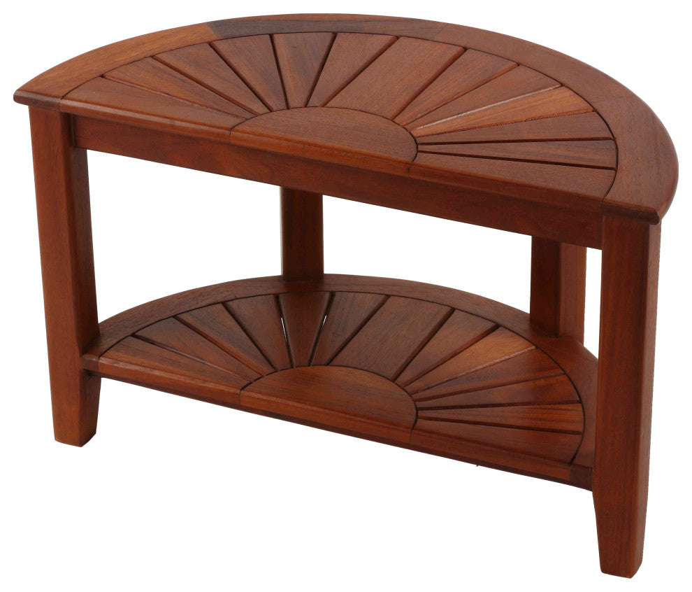 Chesser Solid Wood Half Circle Bench, 17"