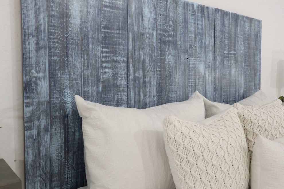 Handcrafted Headboard, Hanger Style, Blue Stonewash, Twin