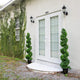 5ft. UV Resistant Boxwood Spiral Topiary Faux Tree, Planter, Indoor/Outdoor