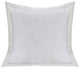Luna Single Flanged Washed Linen Pillow, 20"x20", White