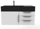 CastelloUSA Amazon 36" Wall Mount Vanity Set, White, Black Top, Chrome Handles