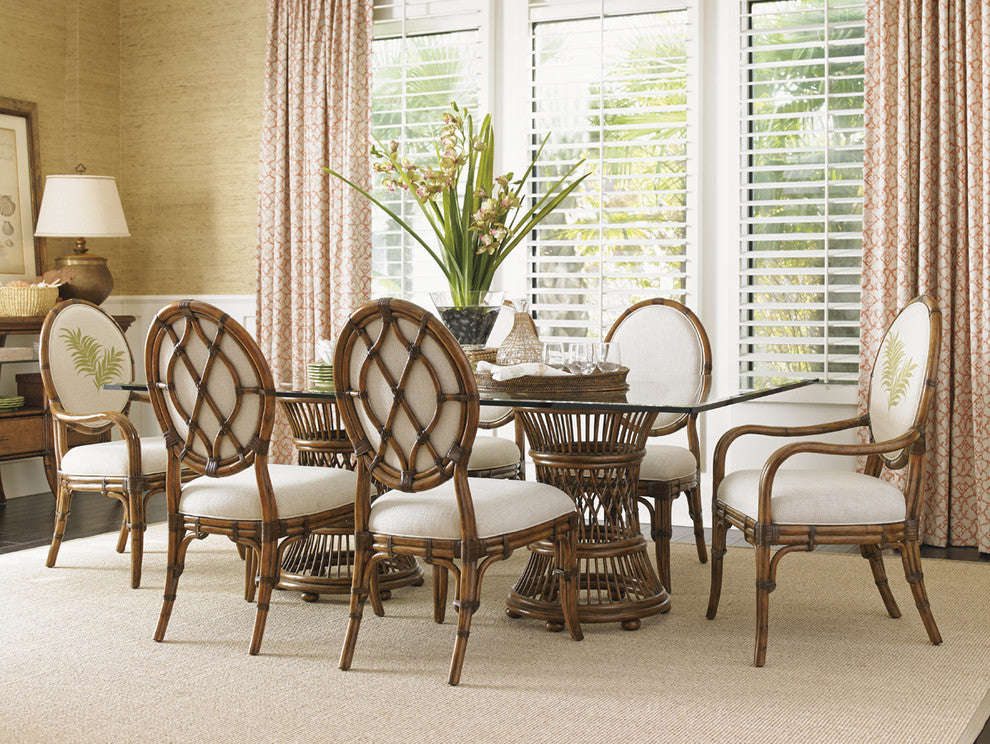 Aruba Dining Table With 84 X 48" Glass Top
