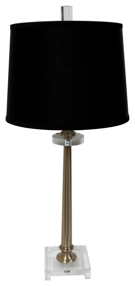 Table Lamp, Antique Brass and Lucite