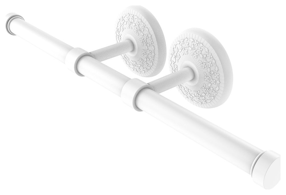 Monte Carlo Double Roll Toilet Tissue Holder, Matte White