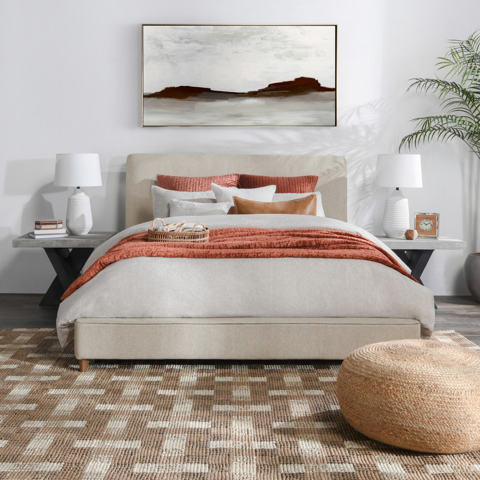 Tate Upholstered Bed in Cream by Kosas Home , California King