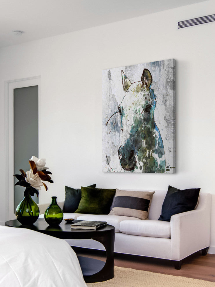 Marmont Hill, "Light Gray Horse" by Irena Orlov Painting Wrapped Canvas, 24x36