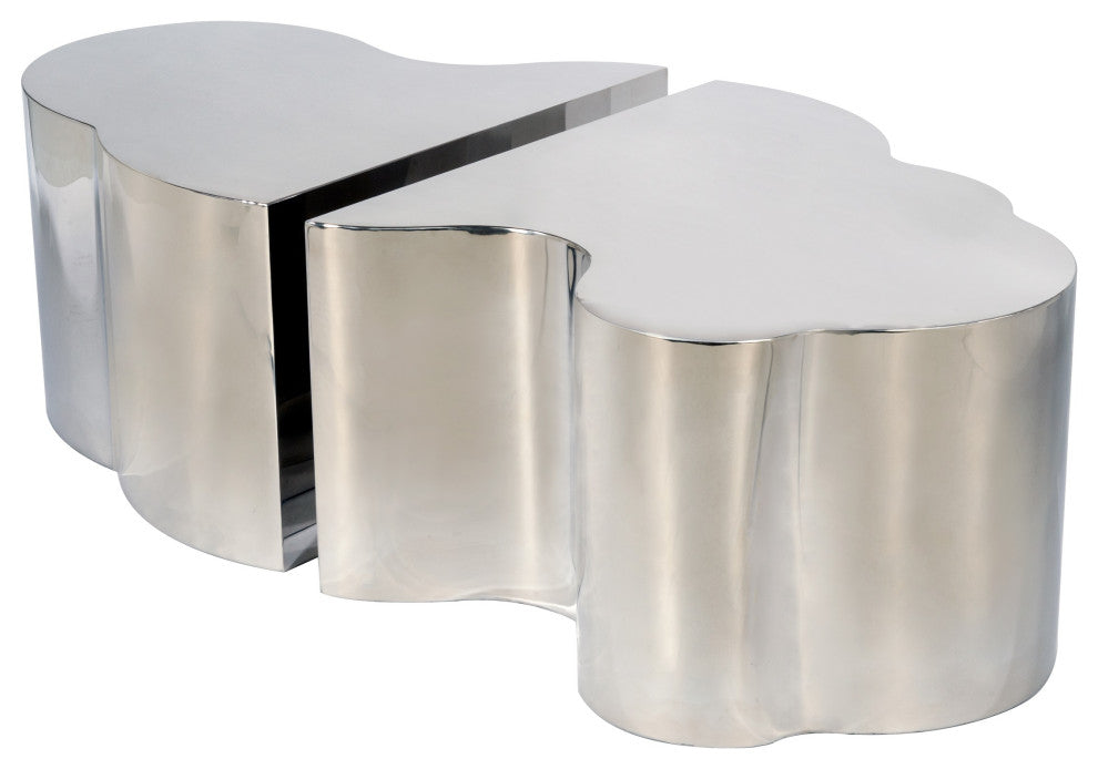 Luca Coffee Table, Silver, 2-Piece Set