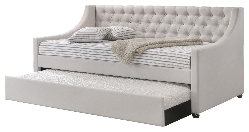 ACME Lianna Daybed and Trundle, Twin Size, Fog Fabric