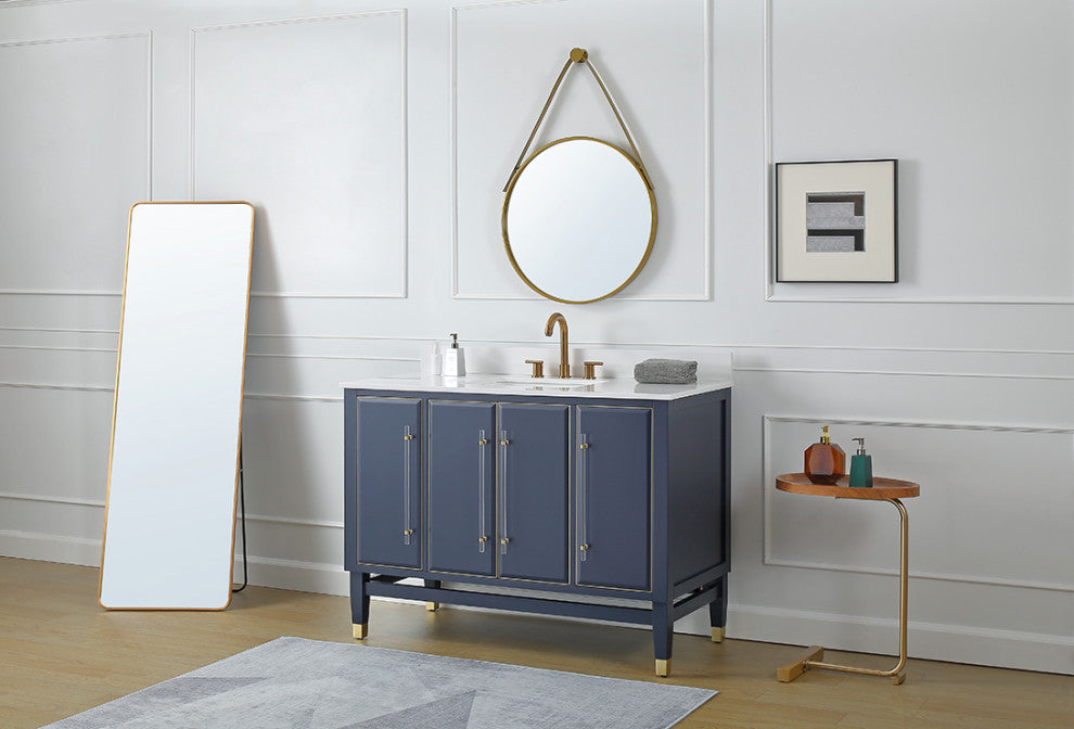 Tennant Brand Navy Blue Bertone Sink Bathroom Vanity, 48"