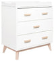 Babyletto Scoot 3-Drawer Changer Dresser in White/Washed Natural