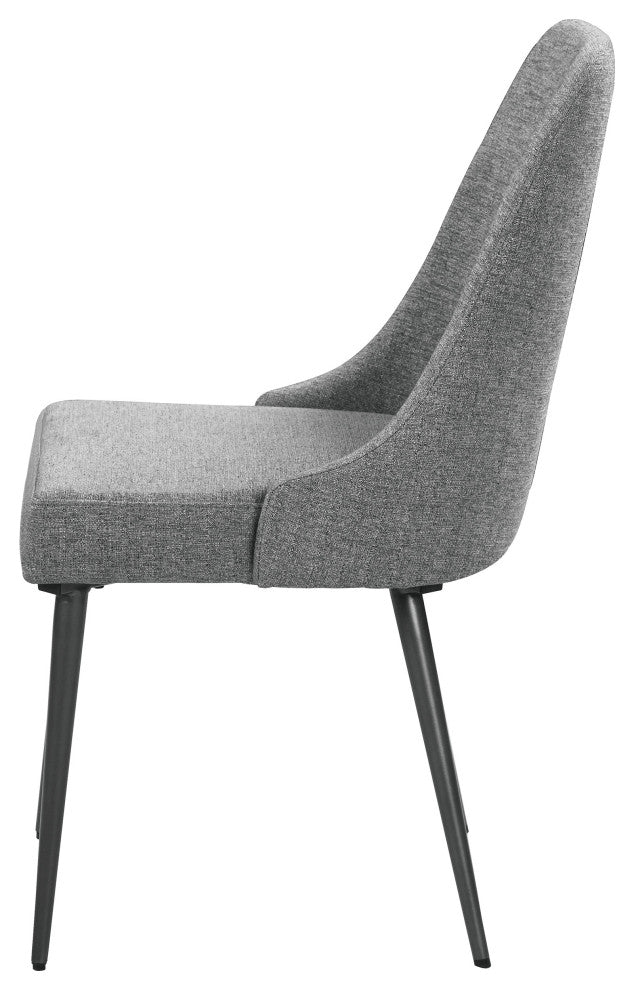 Alan Fabric Upholstered Dining Side Chair Grey, Set of 2