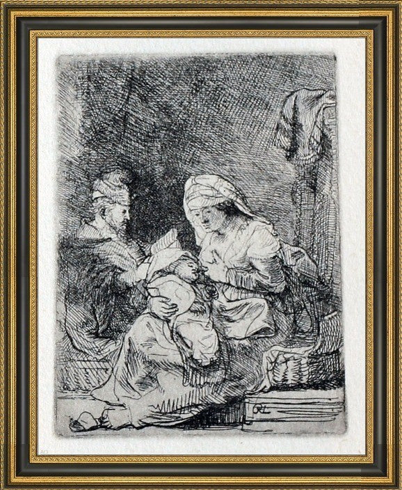 Rembrandt Van Rijn the Holy Family; the Virgin With a Basket of Linen,