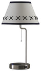 Table Lamp With Wireless Charging and Usb Port, Silver