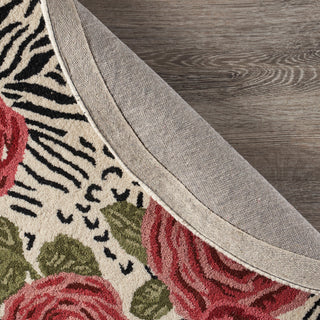 Rose Garden Safari Area Rug, 4' Round