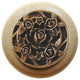 Saratoga Rose Natural Wood Knob, Unfinished With Antique-Style Brass