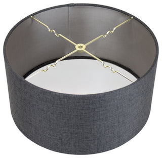 Granite Burlap Hardback Drum Lampshade 16"x16"x9", Granite Gray