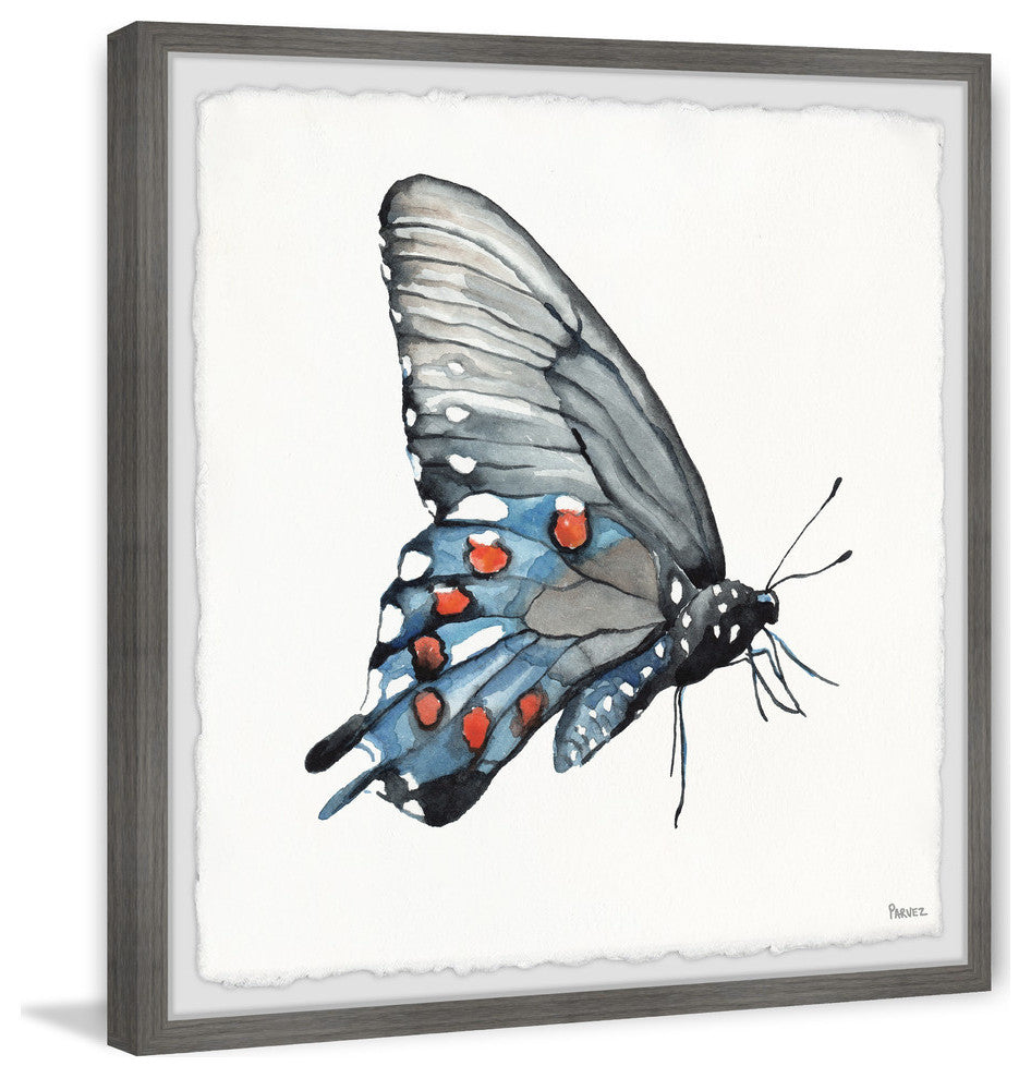 "Dotted Butterfly" Framed Painting Print, 32"x32"