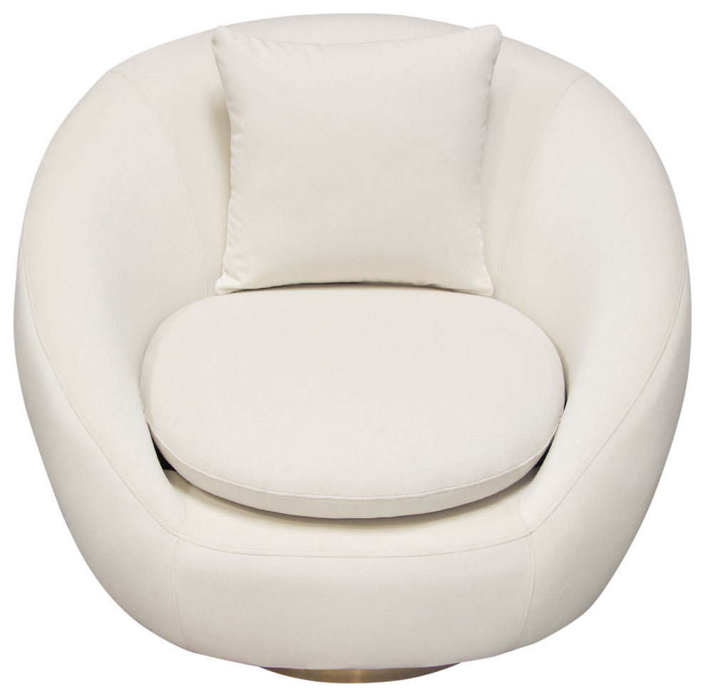 Celine Swivel Accent Chair, Light Cream