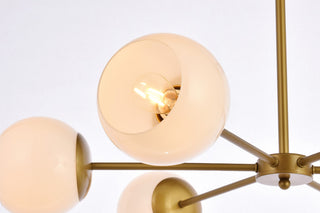 Brooke 30" Pendant, Brass With White Shade