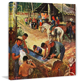 "Dude Ranch Meal" Painting Print on Canvas by John Clymer