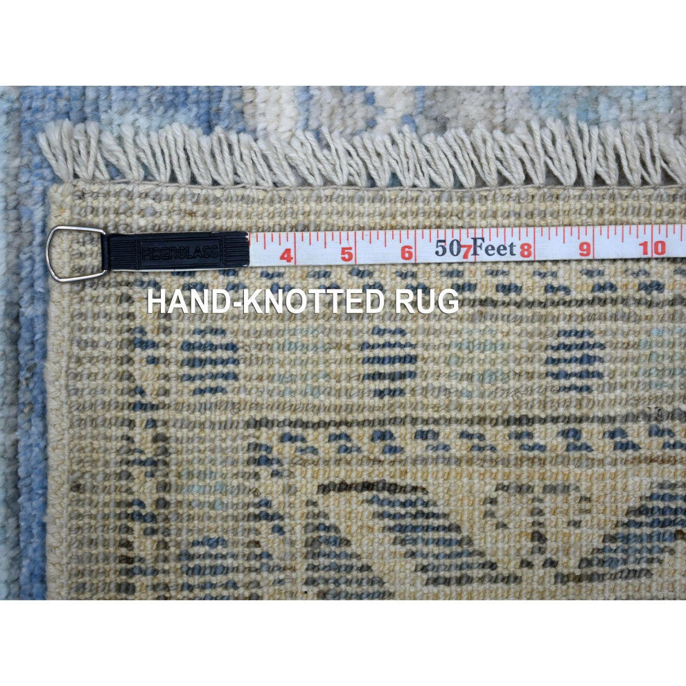 Gray, Anatolian Design, Supple Wool Hand Knotted Oriental Rug, 6'2"x8'7"