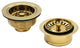CO2165S 3.5" Post Style, Kitchen Sink Basket Strainer, Polished Brass