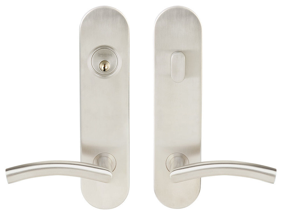 Brussels Lever, Tubular Entry, Single Cylinder, RH, Satin Stainless Steel