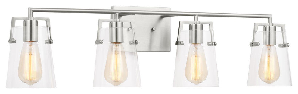Crofton 4 Light Bath, Brushed Steel