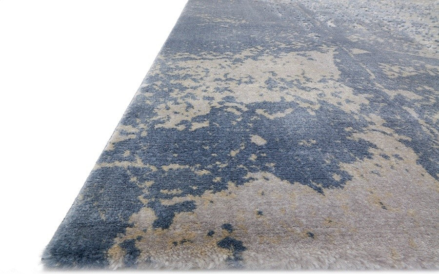 Loloi Patina Pj-01 Organic/Abstract Rug, Denim/Gray, 2'7"x8'0" Runner