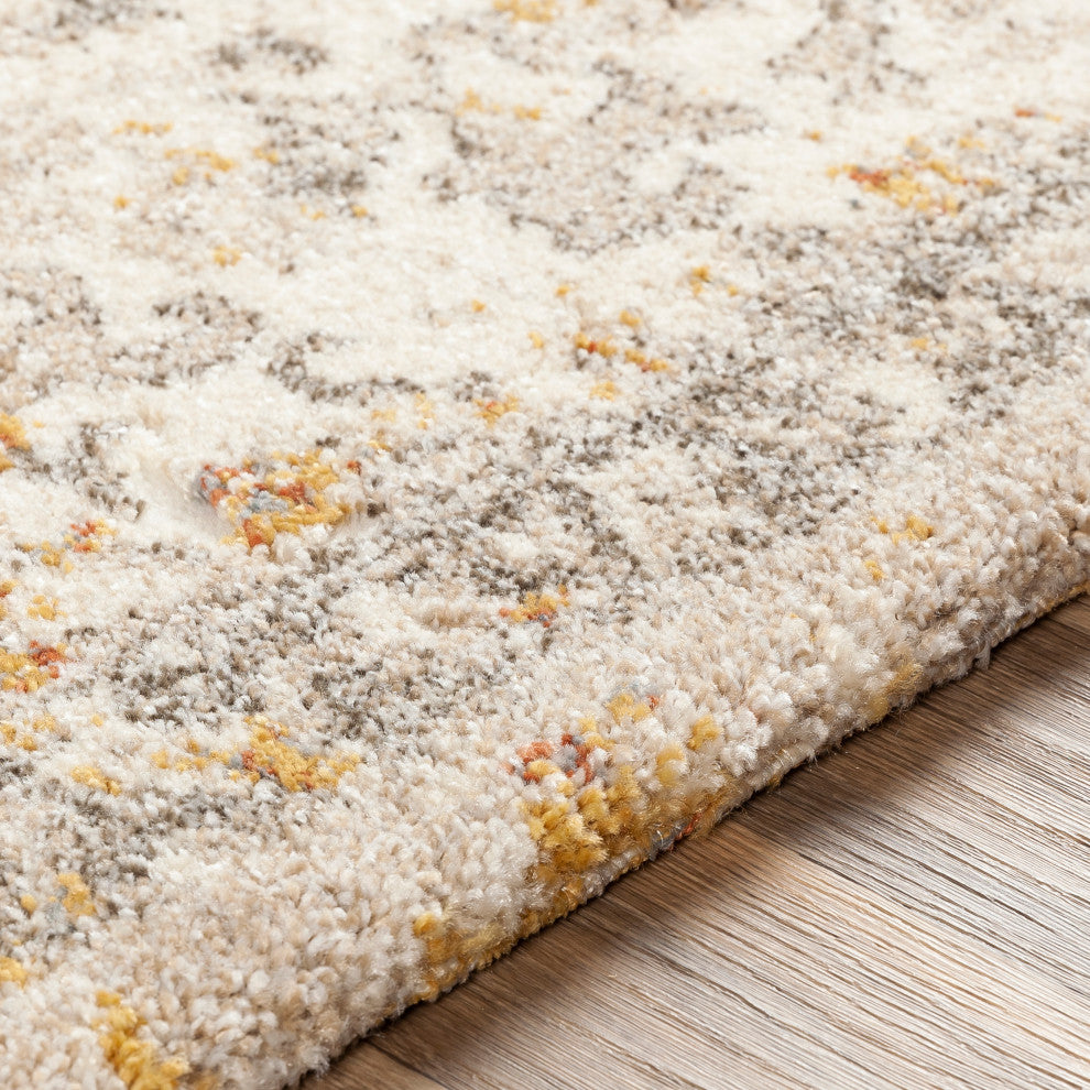 Surya Tuscany TUS-2307 5'3"x7'3" Rug, Champagne/Cream/Burnt Orange/Brown/Denim