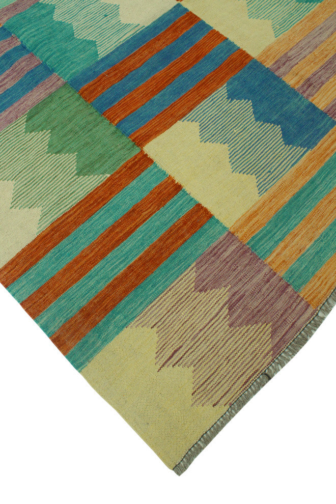 Winchester Kilim Inju Blue/Beige Rug, 6'6x9'10